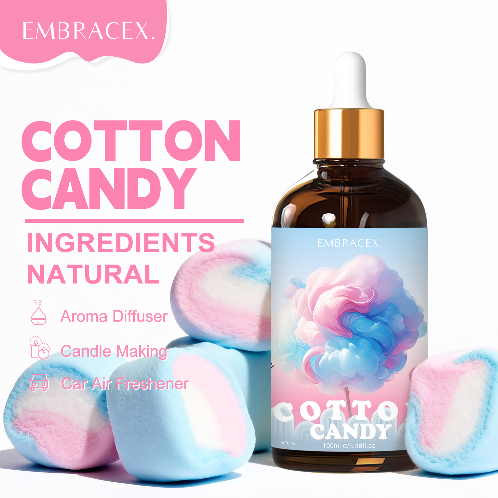 Soap Making Scents - 100ml Cotton Candy Essential Oil Diffusers