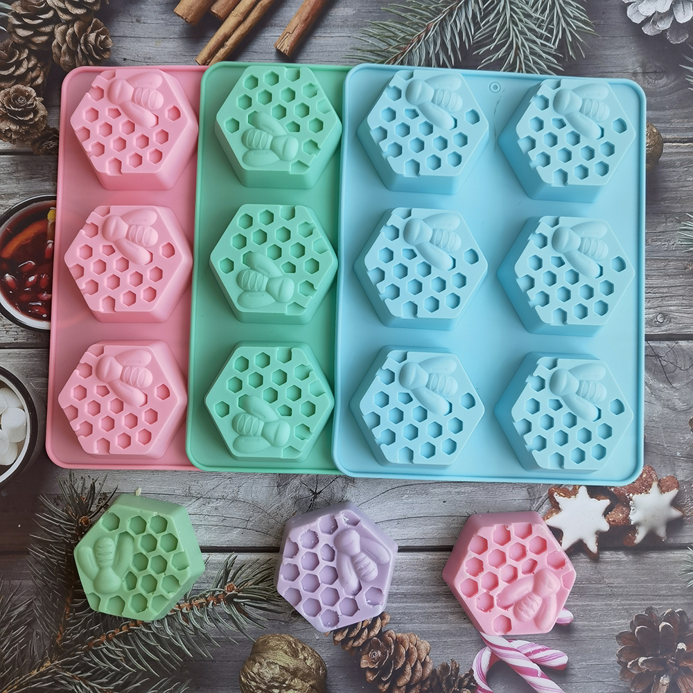 Soap Making Accessories - Silicone Hexagonal Bee Soap Mold for