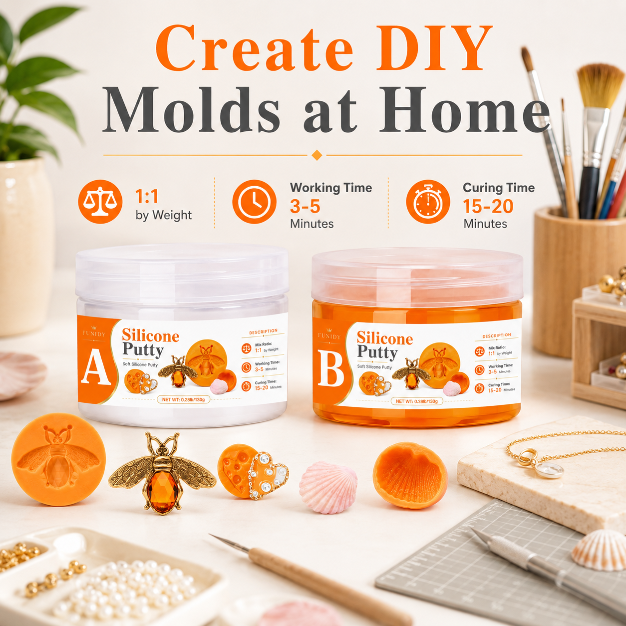 Soap Making Easy - SILICONE PUTTY Making Kit, Fast Curing,
