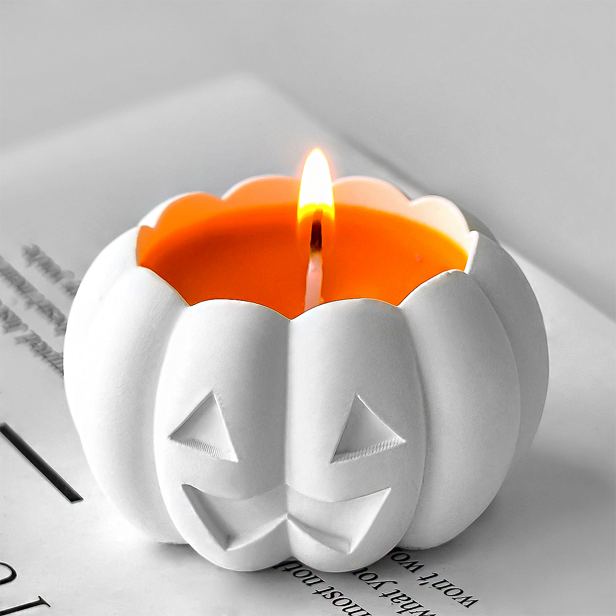 Soap Making Base - 3D Pumpkin Candle Jar Silicone Mold