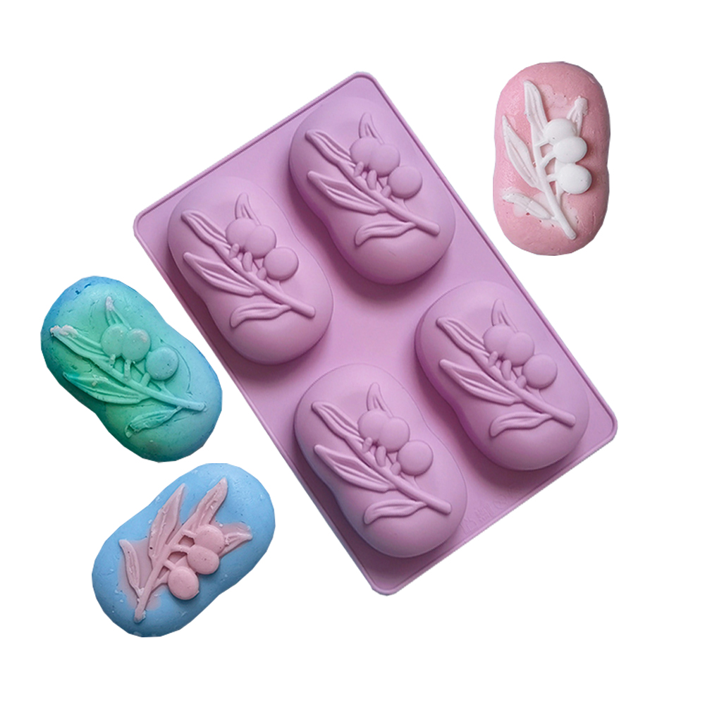 4 Cavities Oval Olive Tree Sil - Soap Making Equipment For Beginners recension och pris