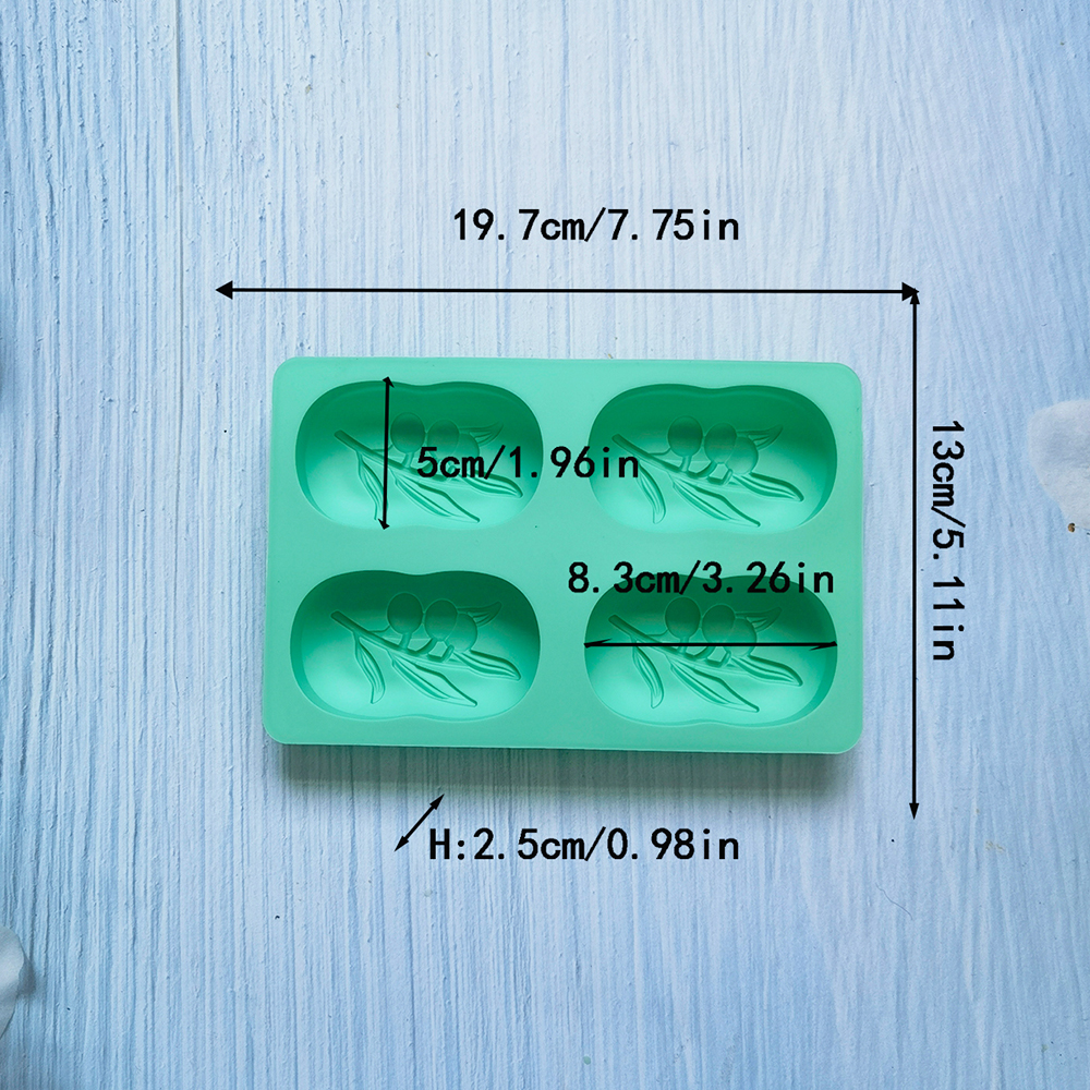 4 Cavities Oval Olive Tree Sil - Soap Making Equipment For Beginners recension och pris