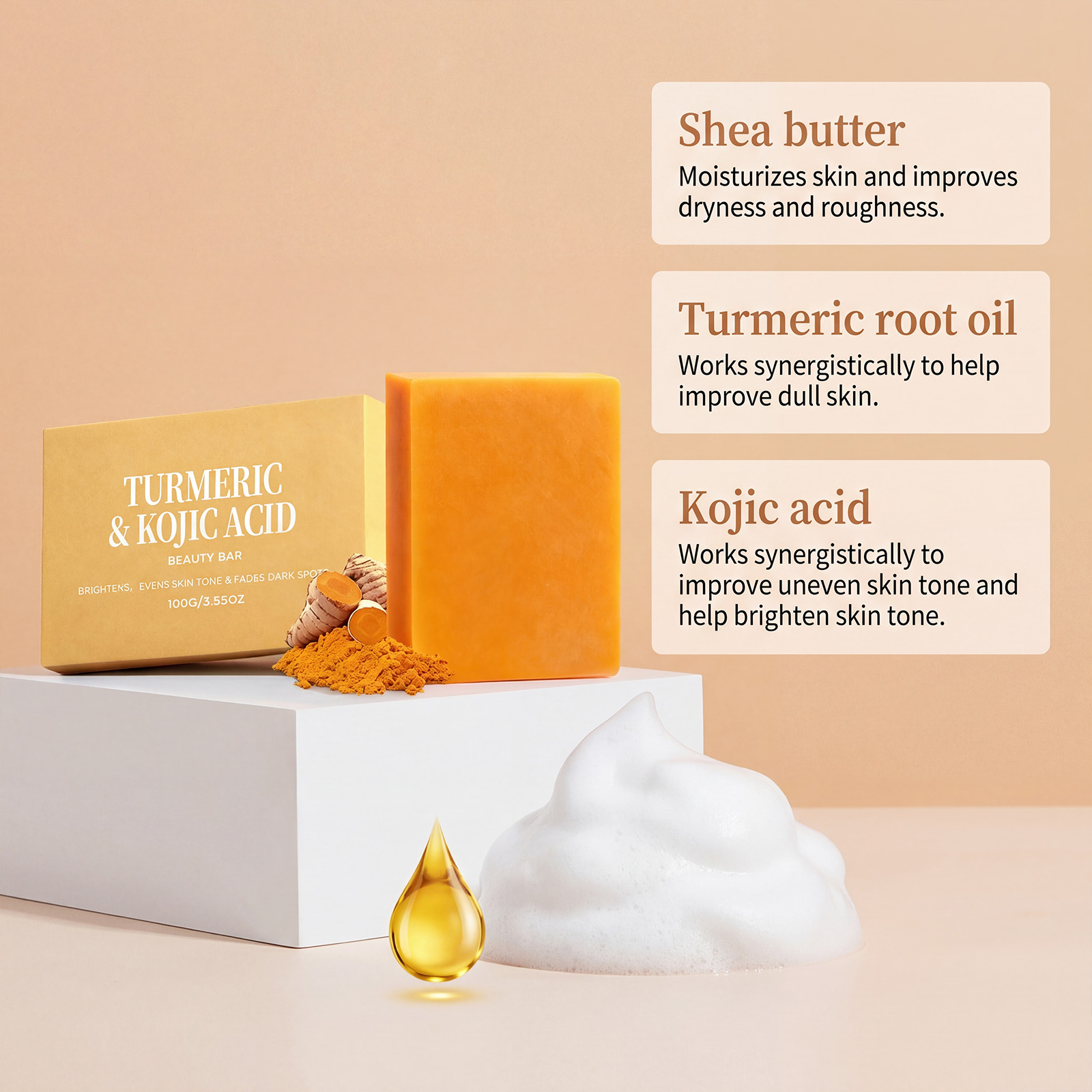Turmeric Kojic Soap Exfoliatin - Soap Making Olive Oil recension och pris