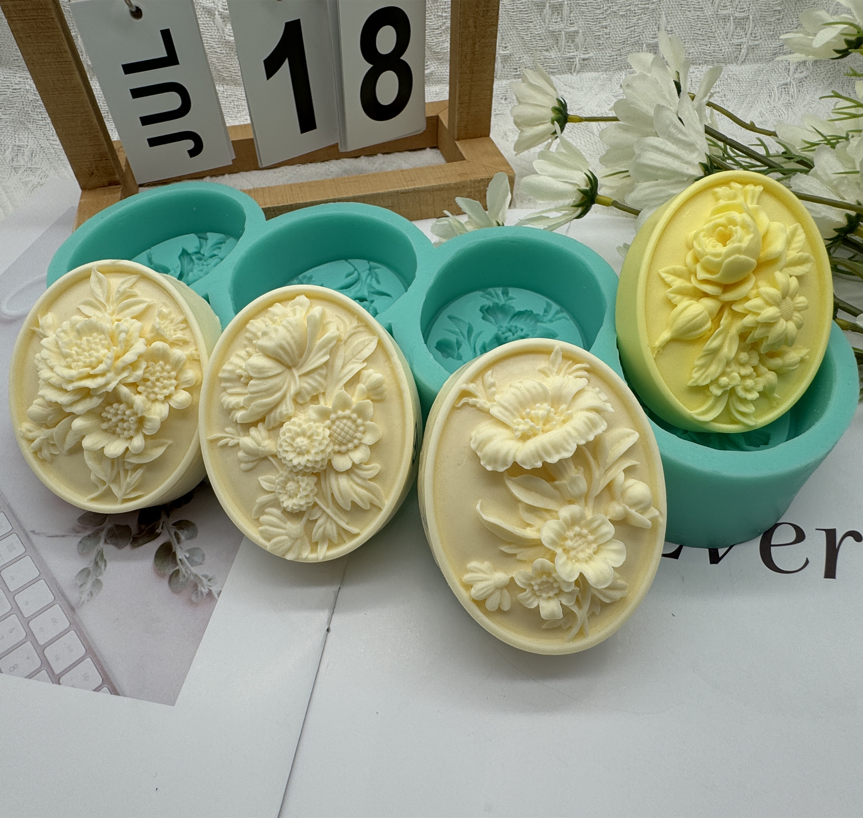 4Cavity Oval Flower 3D Soap Mo - Soap Making Scents recension och pris
