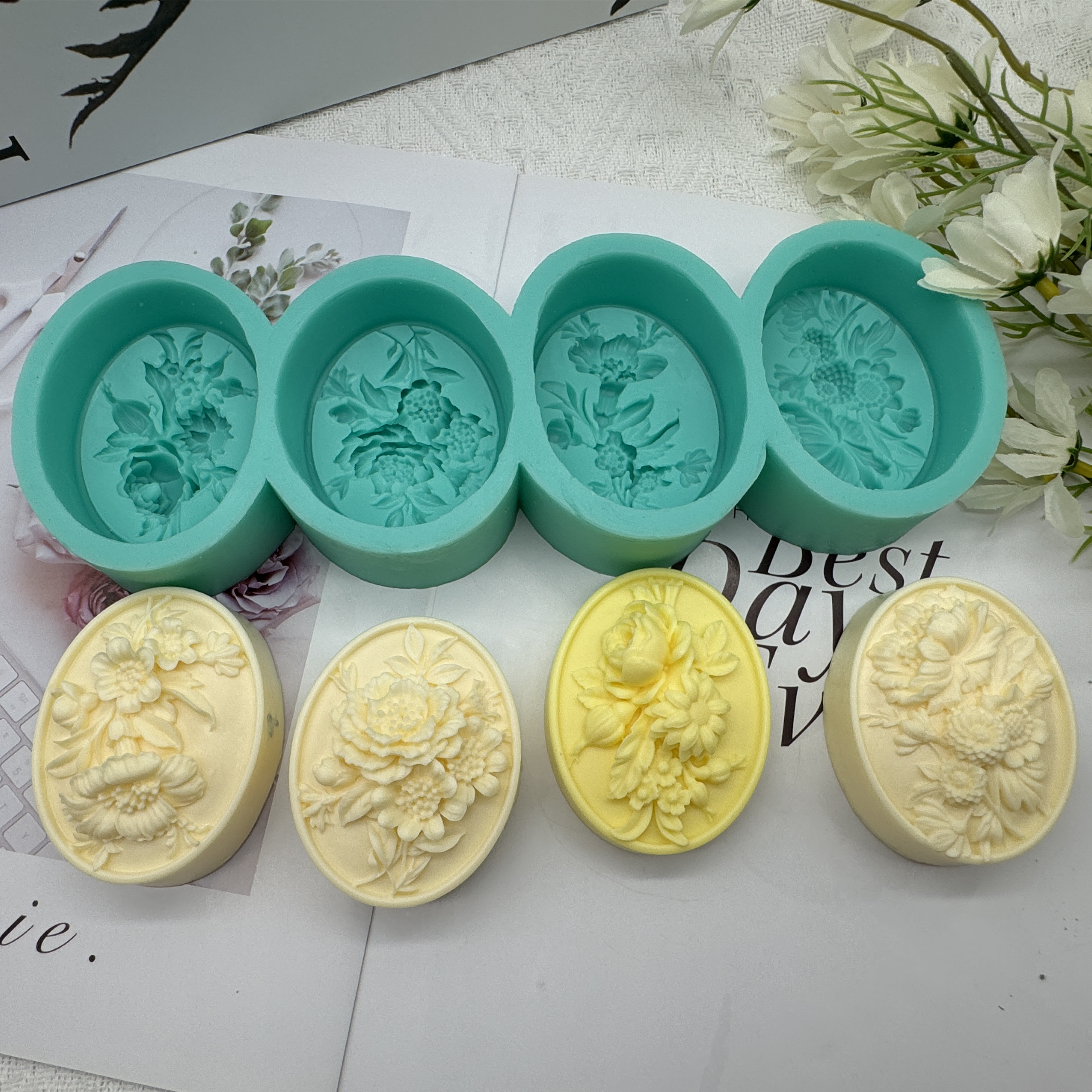 4Cavity Oval Flower 3D Soap Mo - Soap Making Scents recension och pris