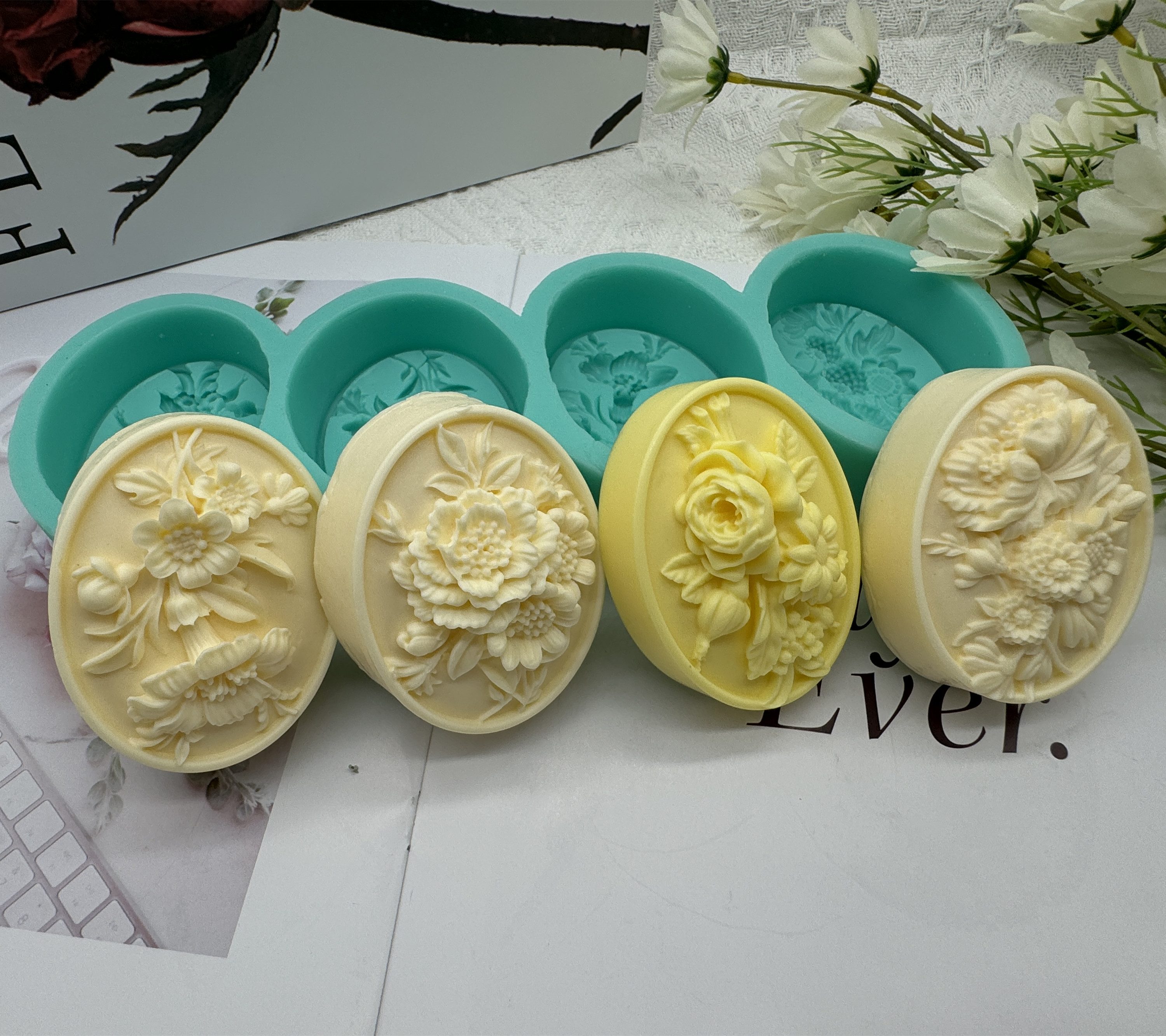 4Cavity Oval Flower 3D Soap Mo - Soap Making Scents recension och pris