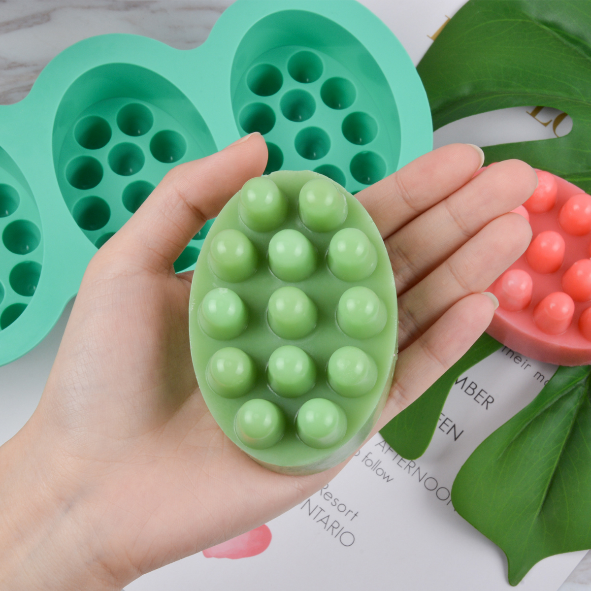 4 Hole Oval Massage Soap Silic - Soap Making Accessories recension och pris