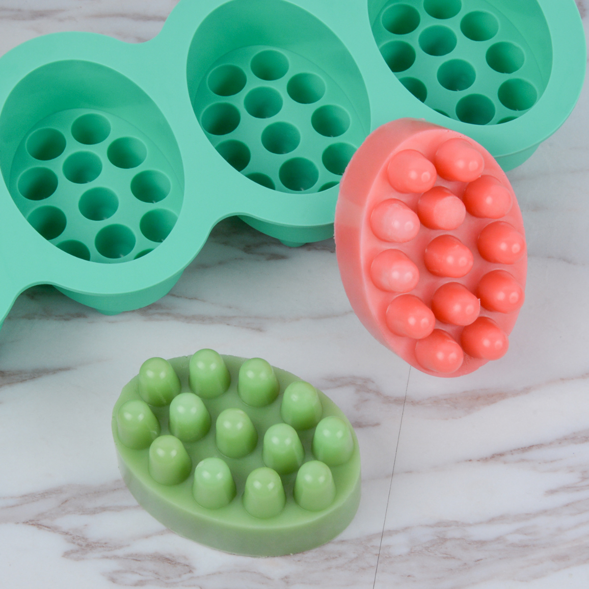 4 Hole Oval Massage Soap Silic - Soap Making Accessories recension och pris