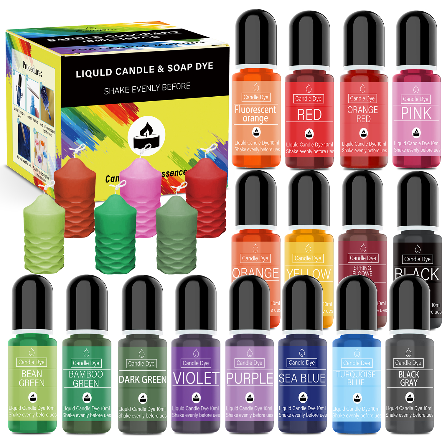 Candle Dyes Kit Liquid Coloran - Soap Making Liquid recension och pris