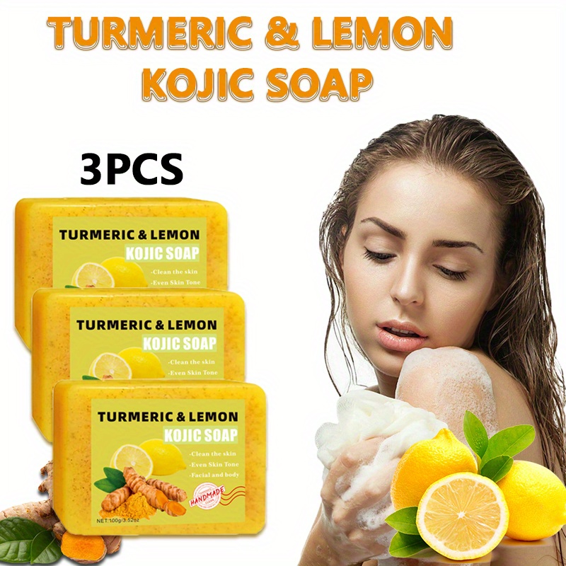 3PCS Lemon Turmeric Kojic Acid - Soap Making Olive Oil recension och pris