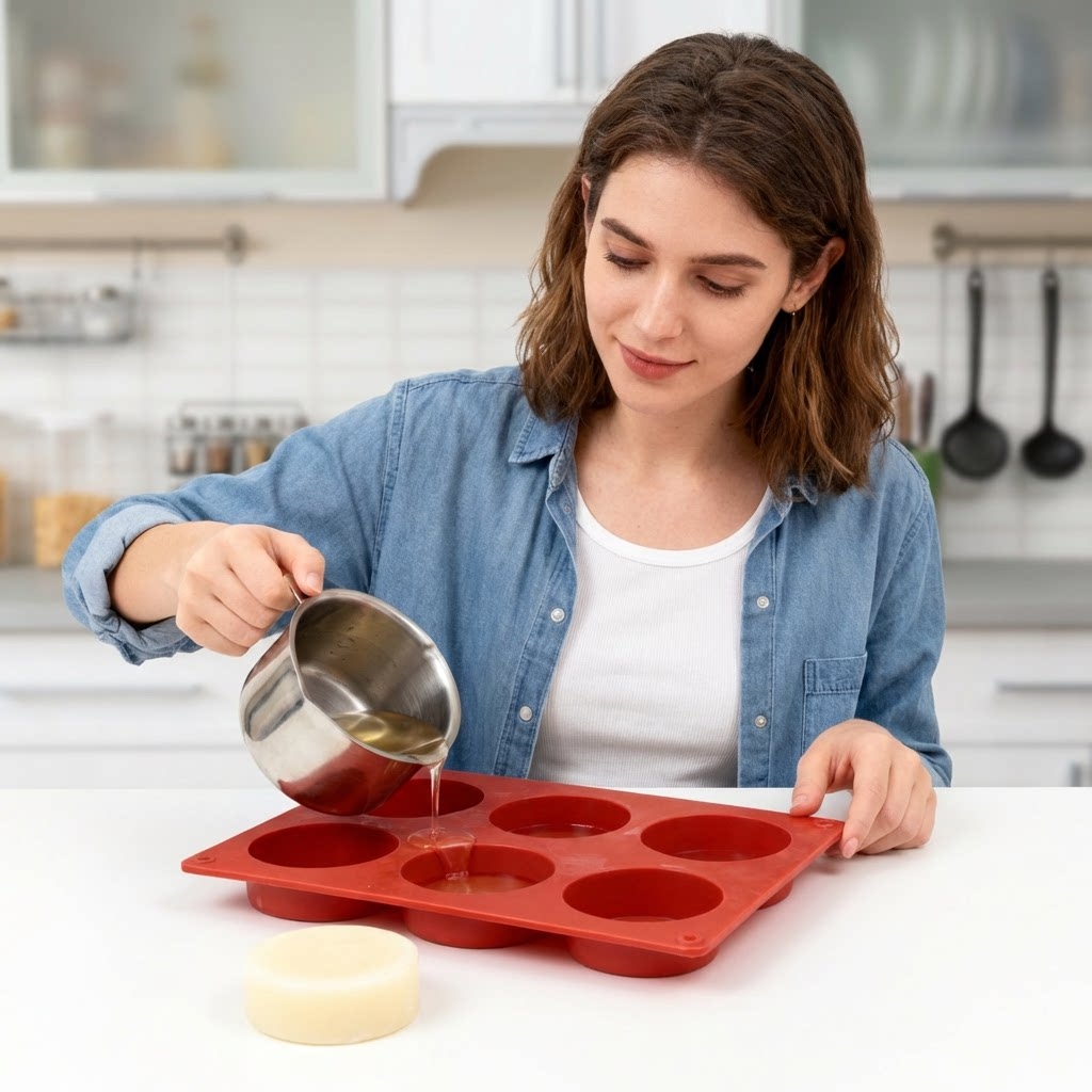 Round Silicone Soap Mold DIY H - Soap Making Equipment For Beginners recension och pris
